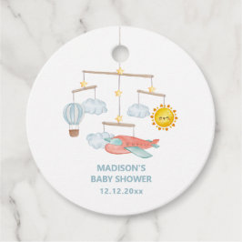 Adventure Airplane Hot Air Balloon Baby Shower  フェイバータグ