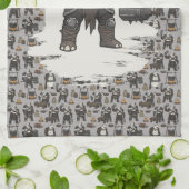 adventure American Bulldog gladiator dog キッチンタオル (折り畳み)