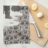 adventure American Bulldog gladiator dog キッチンタオル (四つ折り)