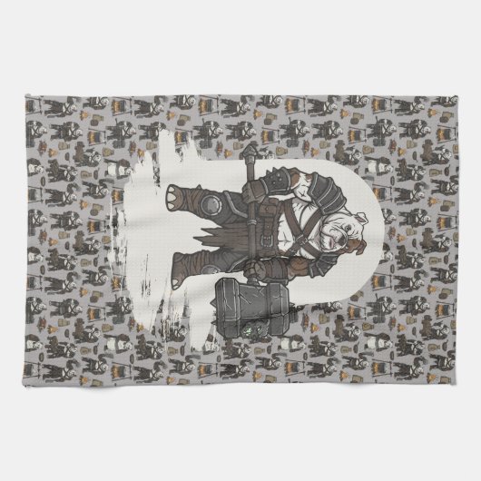 adventure American Bulldog gladiator dog キッチンタオル (横)