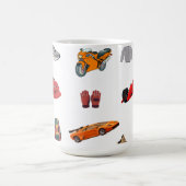 Adventure and Racing Enthusiast Peel and Stick  コーヒーマグカップ (中央)