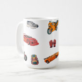 Adventure and Racing Enthusiast Peel and Stick  コーヒーマグカップ (正面左)