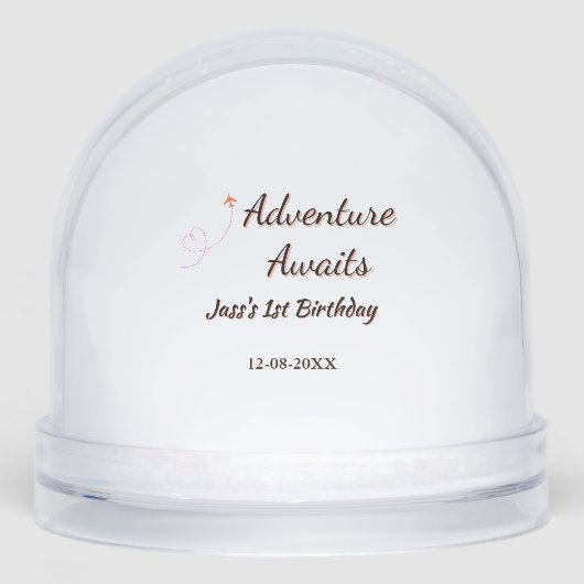 Adventure awaits 1st birthday name date planeretro (正面)