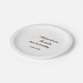 Adventure awaits 1st birthday name date planeretro ペーパープレート (アングル)