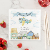 Adventure Awaits Aviator Airplane Baby Shower  (インサイチュ)