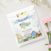 Adventure Awaits Aviator Airplane Baby Shower フェイバーバッグ (封をした状態)