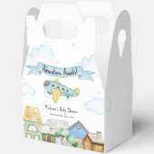 Adventure Awaits Aviator Airplane Baby Shower  フェイバーボックス (見開き)