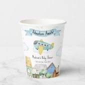 Adventure Awaits Aviator Airplane Baby Shower 紙コップ (裏面)