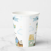 Adventure Awaits Aviator Airplane Baby Shower 紙コップ (右)