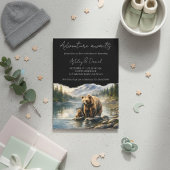 Adventure Awaits Bear & Cub Woodland Baby Shower 招待状