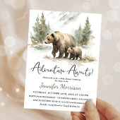Adventure Awaits Bear Woodland Baby Shower 招待状