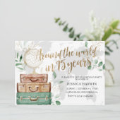 Adventure awaits BIRTHDAY, 75TH, Travel theme 招待状 (スタンド正面)