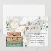 Adventure awaits BIRTHDAY, 90TH, Travel theme 招待状 (正面/裏面)