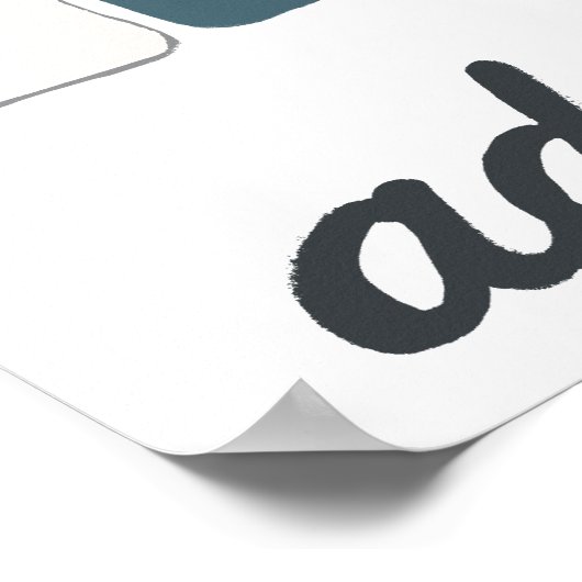 Adventure Awaits Camping Truck Camper Art ポスター (角)