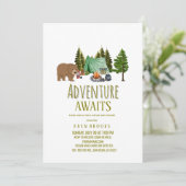 Adventure Awaits Camping Virtual Baby Shower 招待状 (スタンド正面)
