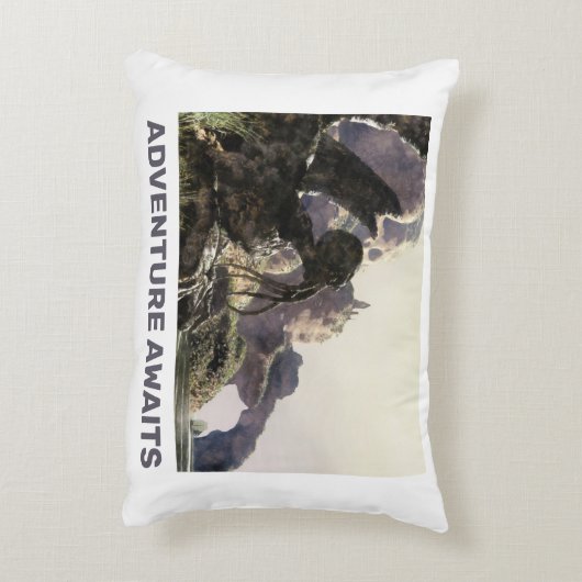 Adventure Awaits. Fantasy landscape アクセントクッション (裏面(縦))