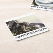 Adventure Awaits. Fantasy landscape スクエアペーパーコースター (アングル)