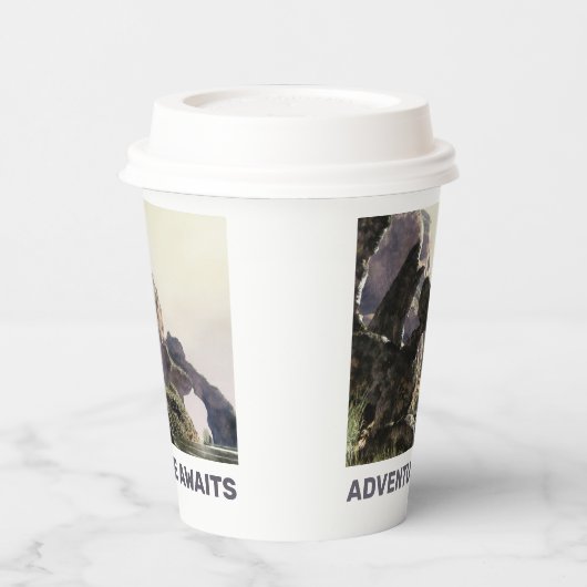 Adventure Awaits. Fantasy landscape 紙コップ (左)