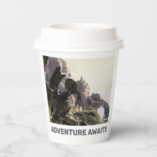 Adventure Awaits. Fantasy landscape 紙コップ (裏面)
