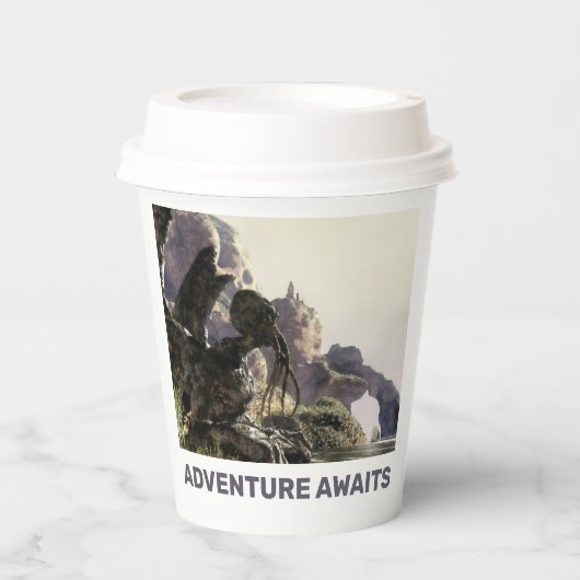 Adventure Awaits. Fantasy landscape 紙コップ (正面)