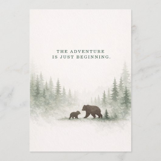 Adventure Awaits Forest Animals Baby Shower 招待状 (裏面)