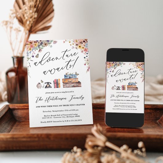 Adventure Awaits Going Away Party Invitation 招待状