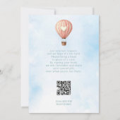 Adventure Awaits Hot Air Balloon Baby Shower 招待状 (裏面)