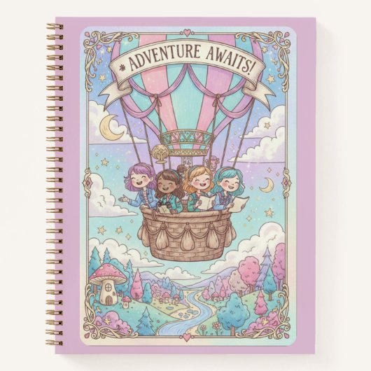 Adventure Awaits Hot Air Balloon & Friends Journal ノートブック (正面)