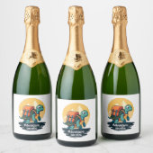 Adventure Awaits is Hiking Adventures is Outdoor A スパークリングワインラベル (ボトル)