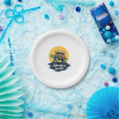 Adventure Awaits is Hiking Adventures is Outdoor A ペーパープレート (パーティー)