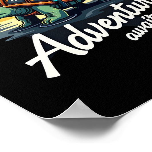 Adventure Awaits is Hiking Adventures is Outdoor A ポスター (角)