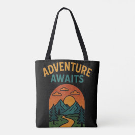 Adventure Awaits Minimalist Print - Outdoor Travel トートバッグ