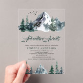 Adventure Awaits Mountain Forest Bridal Shower アクリル招待状 (インサイチュ (ポータブル))