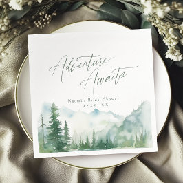 Adventure Awaits Mountain Rustic Bridal Shower スタンダードカクテルナプキン