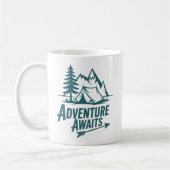 Adventure Awaits Outdoors Camping Coffee コーヒーマグカップ (左)
