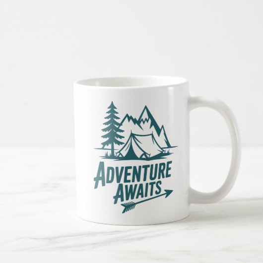 Adventure Awaits Outdoors Camping Coffee コーヒーマグカップ (右)