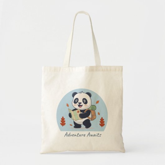 Adventure Awaits Panda トートバッグ (正面)