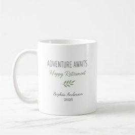 Adventure Awaits Retirement Personalized コーヒーマグカップ