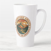  Adventure Awaits Sticker - Vintage Mountain Natio カフェラテマグ (右)