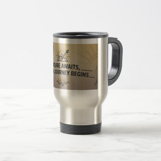 Adventure Awaits Travel Mug – Customizable Gift トラベルマグ (正面右)