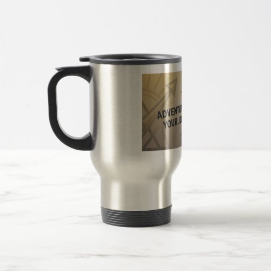 Adventure Awaits Travel Mug – Customizable Gift トラベルマグ (左)
