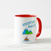 Adventure Awaits Treasure Map Kids Drawing マグカップ (正面右)