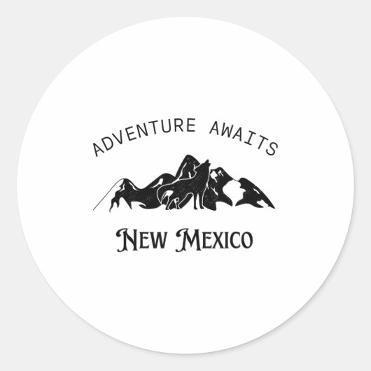 Adventure Awaits Vacation Travel New Mexico ラウンドシール (正面)