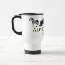 Adventure Awaits - Vintage Binoculars and Mountain トラベルマグ