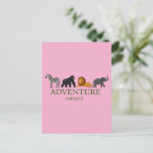 Adventure Awaits - Vintage Binoculars and Mountain ポストカード (スタンド正面)