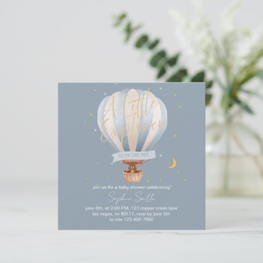 Adventure Awaits Whimsical Cute Teddy Bear 招待状 (スタンド正面)