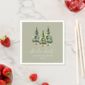 Adventure Awaits! Winter Pine Trees Baby Shower スタンダードカクテルナプキン (インサイチュ)