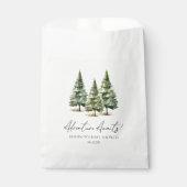 Adventure Awaits! Winter Pine Trees Baby Shower フェイバーバッグ (正面)