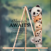 Adventure Awaits Woodland Animals Baby Shower アクリルサイン (ニュートラル)
