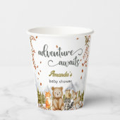 Adventure Awaits Woodland Animals Baby Shower 紙コップ (裏面)
